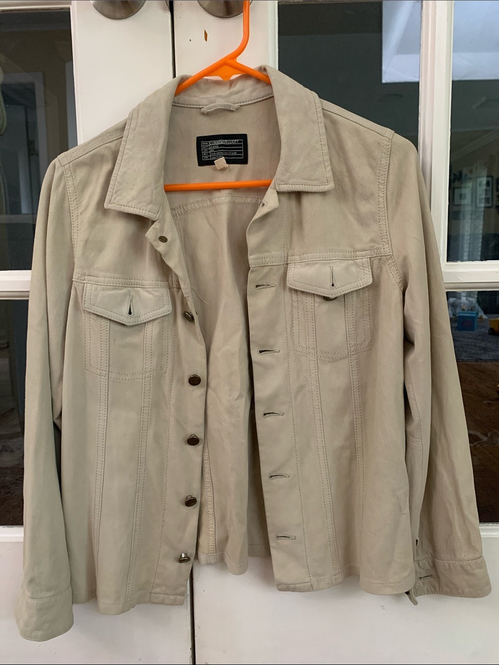 Women’s Beige Suede Button-Front Jacket